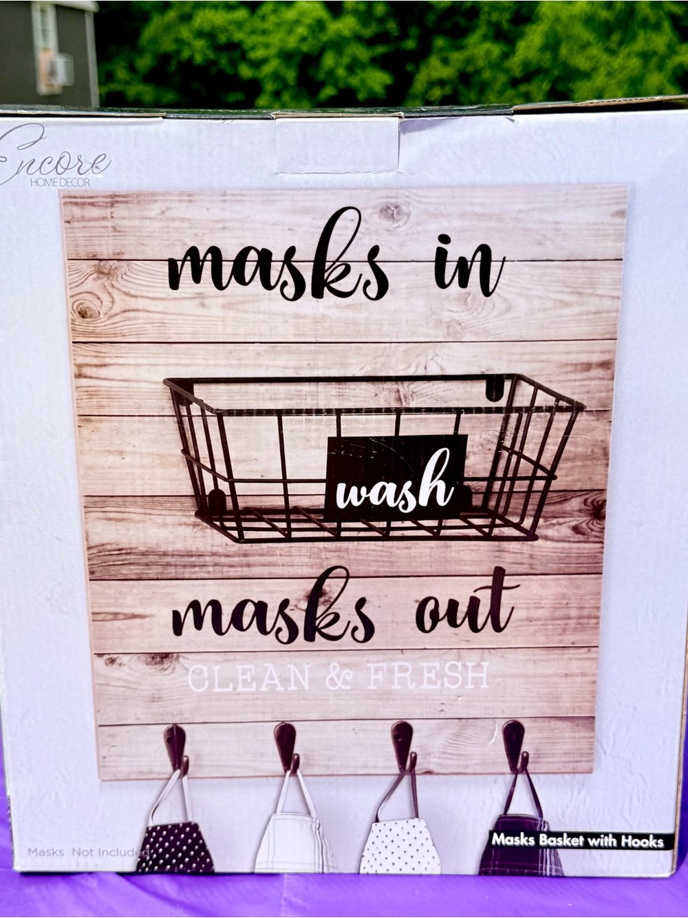 Masks In Masks Out Wall Organizer - NEW